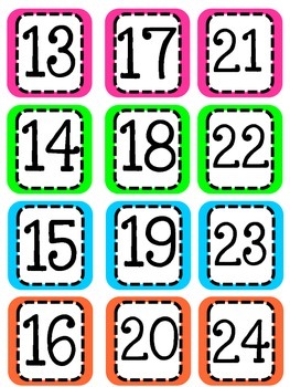 calendar numbers freebie by robyns resource room tpt