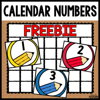 calendar numbers freebie by clearly primary teachers pay teachers