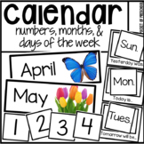 Calendar Numbers, Months, and Days of the Week with Real P