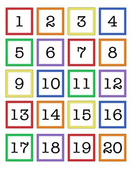 calendar numbers rainbow by davidson teaching tools tpt