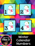 Winter Calendar Numbers