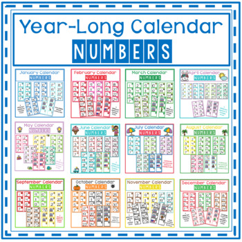 calendar numbers year long bundle by ms stephanie s preschool tpt