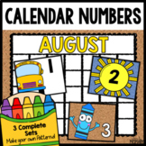 August Calendar Numbers, Calendar Cards, Printable Classro