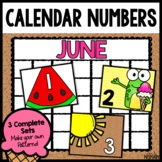 June Calendar Numbers, Summer Calendar Cards
