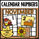 November Calendar Numbers, Calendar Cards, Printable Class
