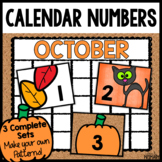 October Calendar Numbers, Calendar Cards, Printable Classr