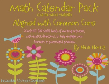 Preview of Calendar Packet - A Year of Calendar Math aligned with the Common Core!