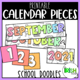 Calendar Pieces Printable School Doodles
