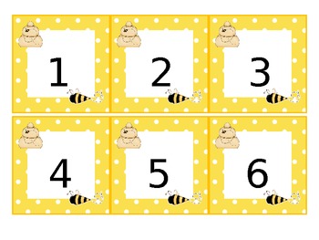 Preview of Calendar Pieces - Yellow and White Polka-Dots with bee and hive trim