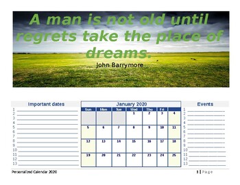 Preview of Calendar/ Planner 2020. Editable Calendar/ Planner. You can edit style & Layout