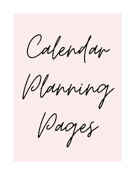 Preview of Calendar Planning Pages | Homeschool Resources