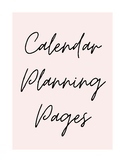 Calendar Planning Pages | Homeschool Resources