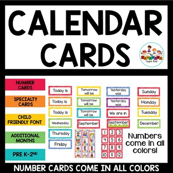 Preview of Calendar and Weather Cards | Rainbow Classroom Decor