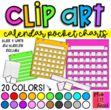 Calendar Pocket Charts Clip Art / Set of 111 Images