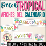 Calendar Posters in Spanish - Tropical Classroom Decor