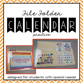 Preview of Calendar Practice File Folder Game | for Special Education
