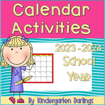 Preview of Calendar Printable Activities and Emergent Readers for Kindergarten 2023-2024