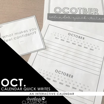 Preview of Calendar Quick Writes (October) | An Interactive Writing Calendar