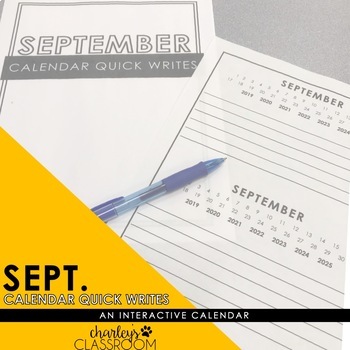 Preview of Calendar Quick Writes (September) | An Interactive Writing Calendar