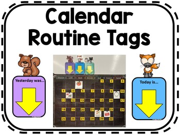 Preview of Calendar Routine and Bulletin Board Date Tags Package