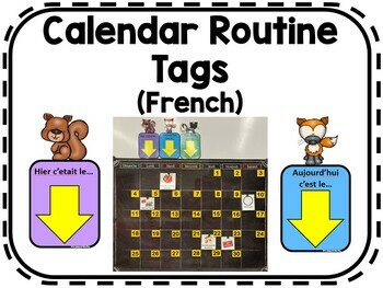 Preview of Calendar Routine and Bulletin Board Date Tags Package (French)