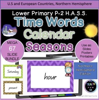 Preview of Calendar Seasons Past and Present Time Posters Northern Hemisphere 67 Slides