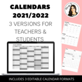 Calendar Series 2021/2022 - 3 Versions