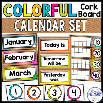 Classroom Calendar Set Cards, Numbers, Printable, Wall, Pocket Chart ...