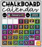 Calendar Display in Chalkboard & Chevron Classroom Decor f