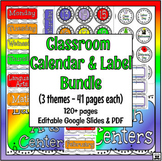 Calendar Set & Classroom Labels - Back to School - Editabl