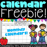Calendar Set FREEBIE! (Back to School!)