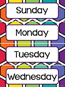 Calendar Set Hexagon Themed By Upper Elementary Antics 