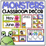 Calendar Display in a Monsters Classroom Decor Theme
