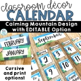 Calendar Set Mountain Theme Printable Classroom Decor Natu