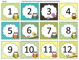 Calendar Set (Owl Theme) Months and Numbers