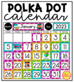 Calendar Set in a Polka Dot Classroom Decor Theme for Back