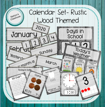 Preview of Calendar Set-Rustic Wood Themed