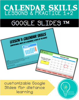 Preview of Calendar Skills Lessons 1+2 & Practice (special education life skills math)