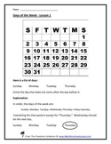 Calendar Teacher Worksheet Pack - Days of the Week, Monthly Calendars