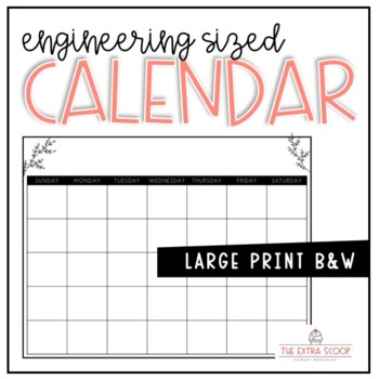 calendar template background large format engineering print size