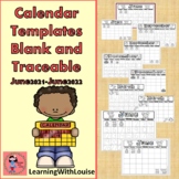 Calendar Templates Blank and Traceable June 2024 to July 2025
