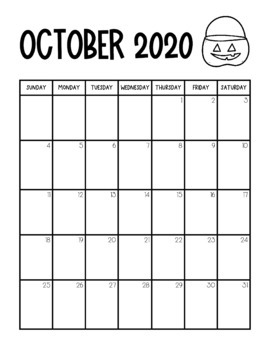 Preview of Calendar Templates for the 2020-2021 school year