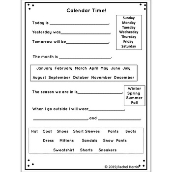 Calendar Time! by My SPEDtacular Resources | Teachers Pay Teachers