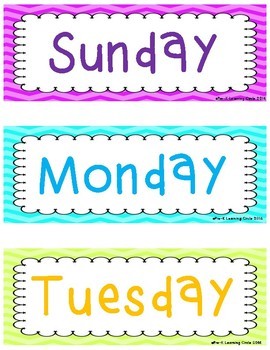 Calendar Time Headers(accessories for your calendar) by PreK Learning ...