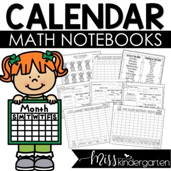 Preview of Calendar Time Math Interactive Notebooks for Kindergarten First Grade & Spanish