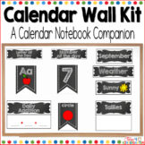 Morning Calendar Time Wall Kit (editable) with Chalkboard Black and White