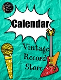 Calendar - Vintage Record Store Music Classroom Decor Rain