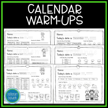 Preview of Calendar Warm Up Worksheets