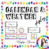 Calendar & Weather Bulletin Board Display - Rainbow Waterc