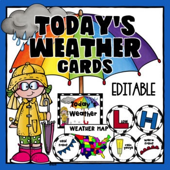 Preview of Weather Cards- EDITABLE